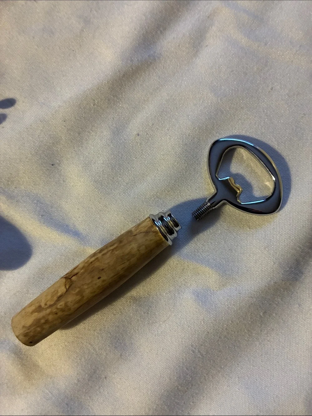 Wood Handle T-Style Bottle Opener - Natural Olive Wood Carved /smoothed by Hand